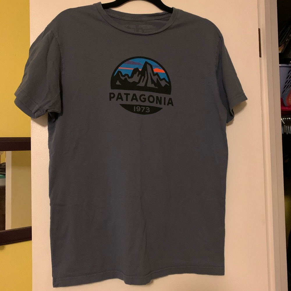 Gray Patagonia T-shirt. Medium Slim Fit. Cotton.